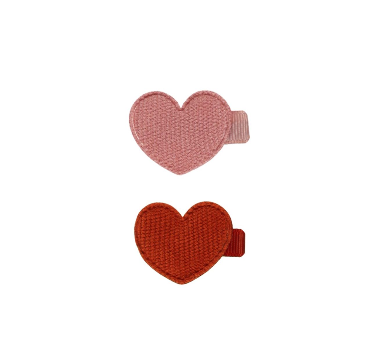 Heart Clips, Set of 2 - Red, Lipstick