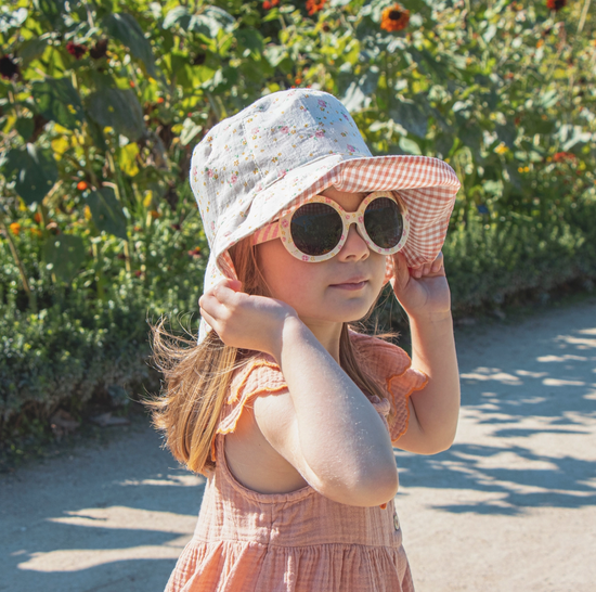 Tiny Blossom Pleated Reversible Sun Hat 3-6 Years