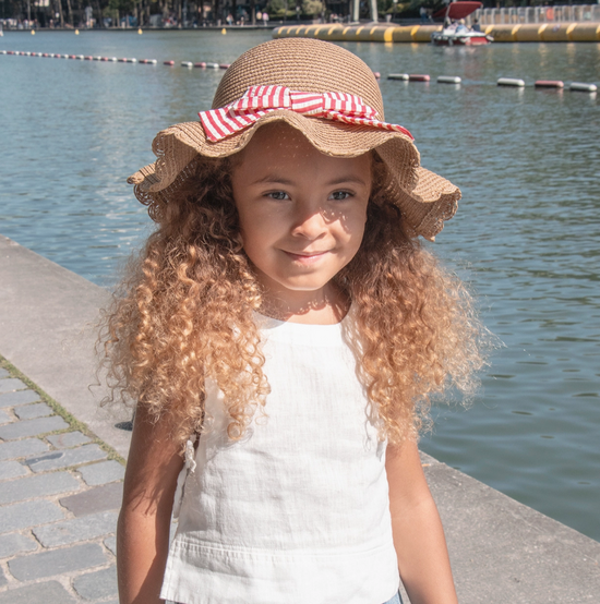 Scalloped Straw Sun Hat 3-6 Years