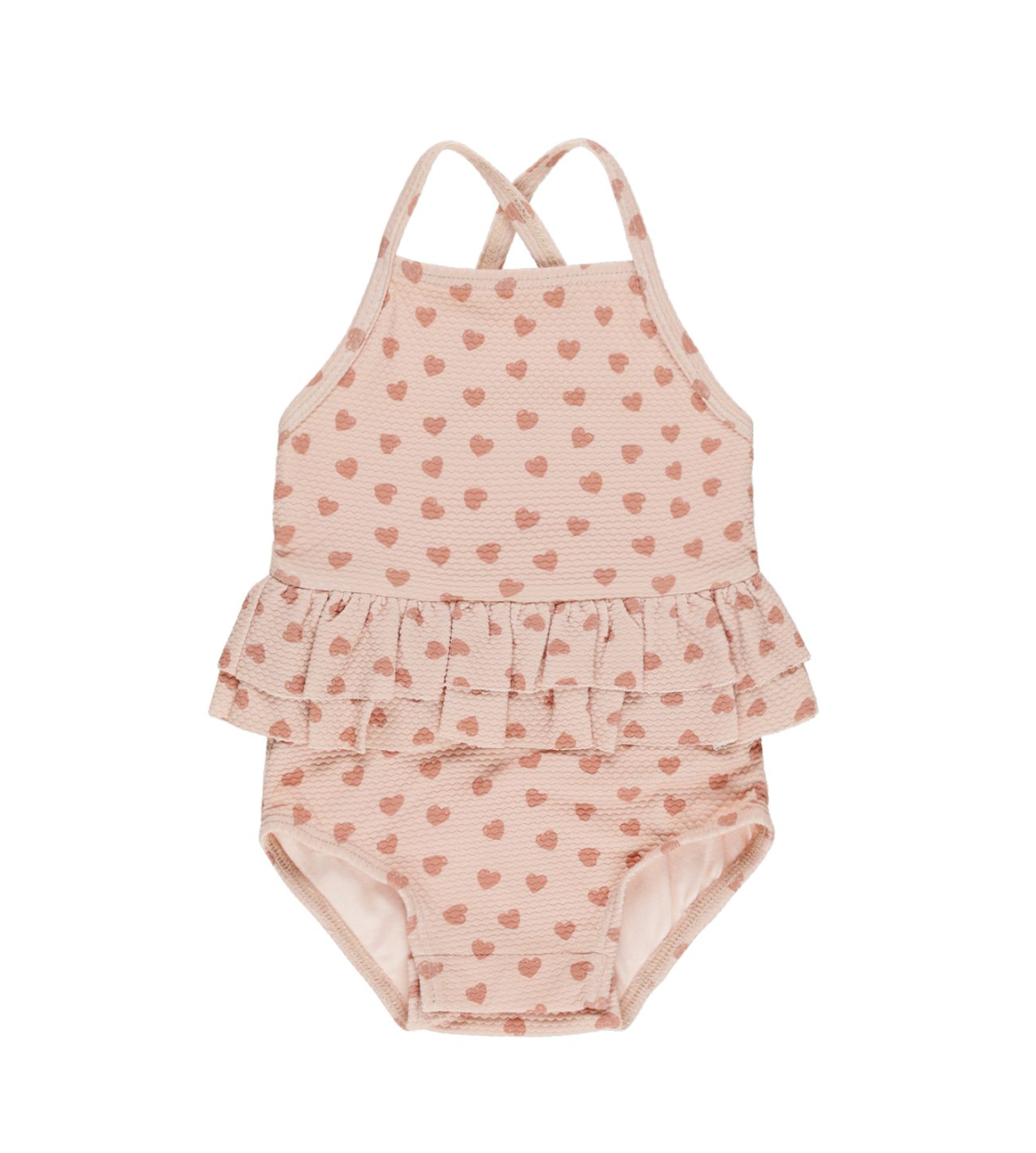 Ruffled One-Piece Swimsuit - Hearts