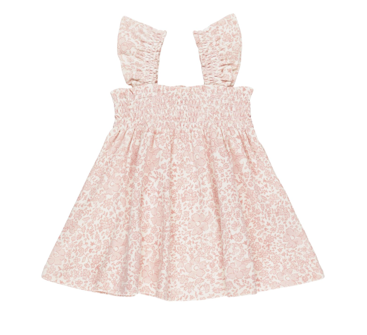 Smocked Jersey Dress - Pink Blossom