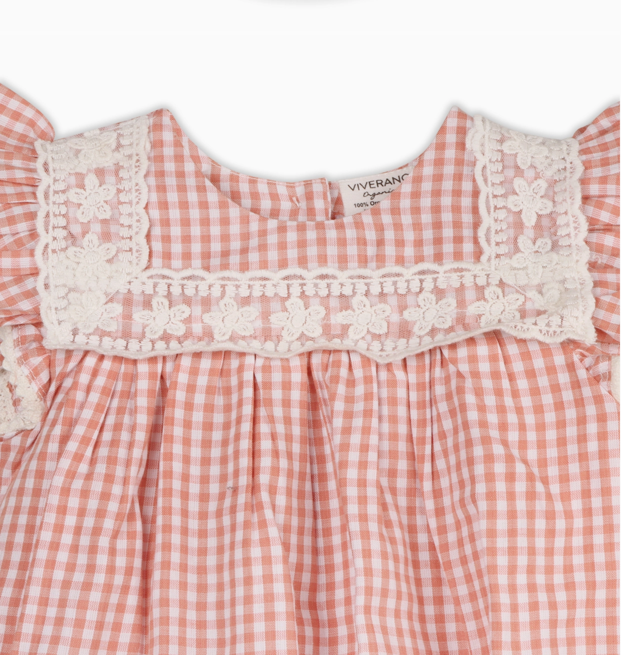 Sofia Gingham Bubble Baby Romper (Organic Cotton)