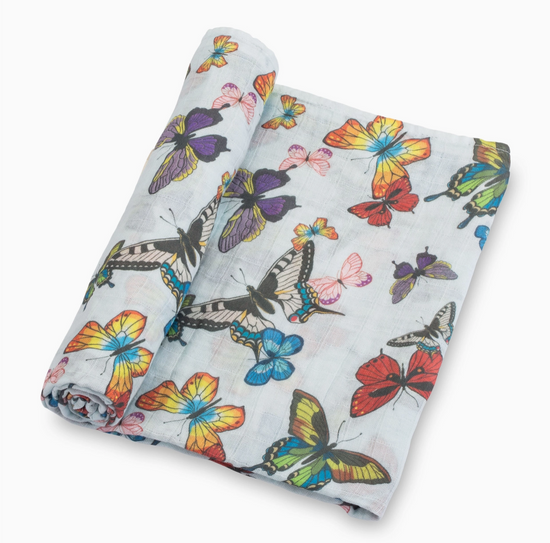 Butterfly Away Baby Swaddle Blanket