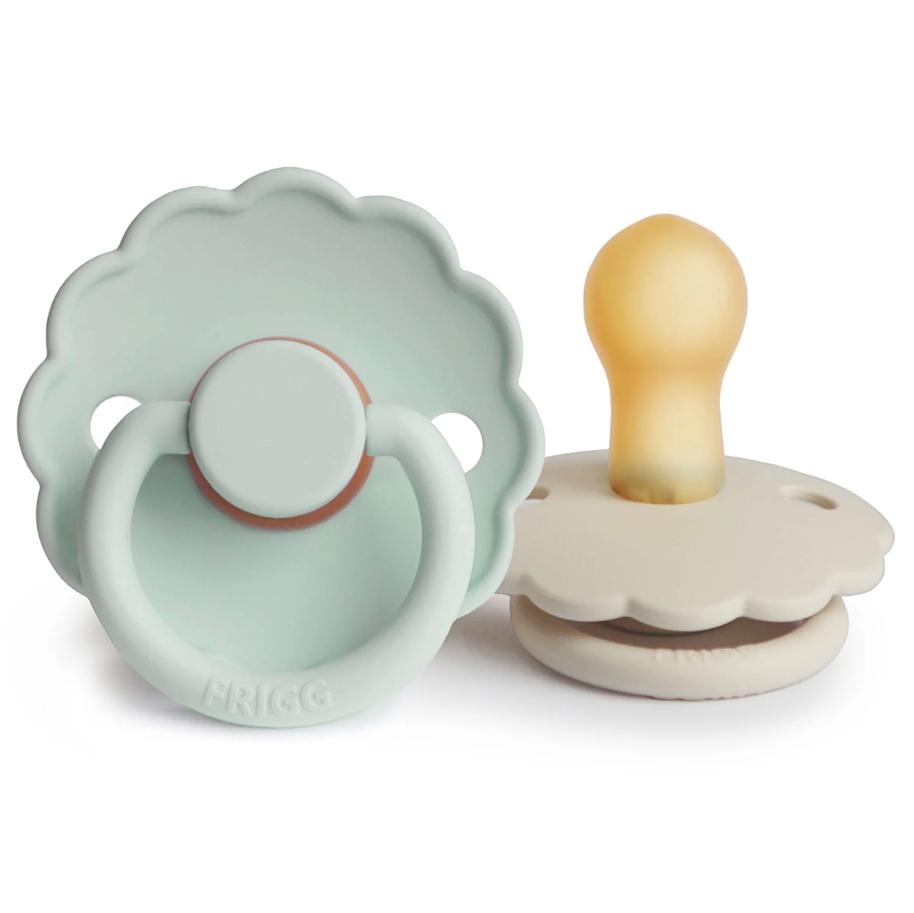 FRIGG Daisy Natural Rubber Pacifier 2-Pack - Seafoam/Cream