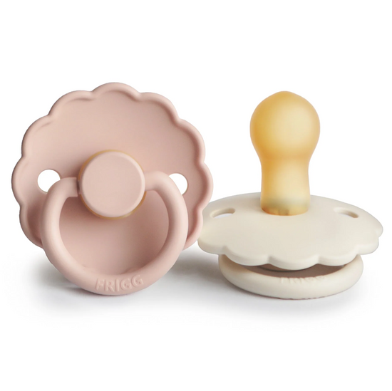 FRIGG Daisy Natural Rubber Pacifier 2-Pack - Blush/Cream