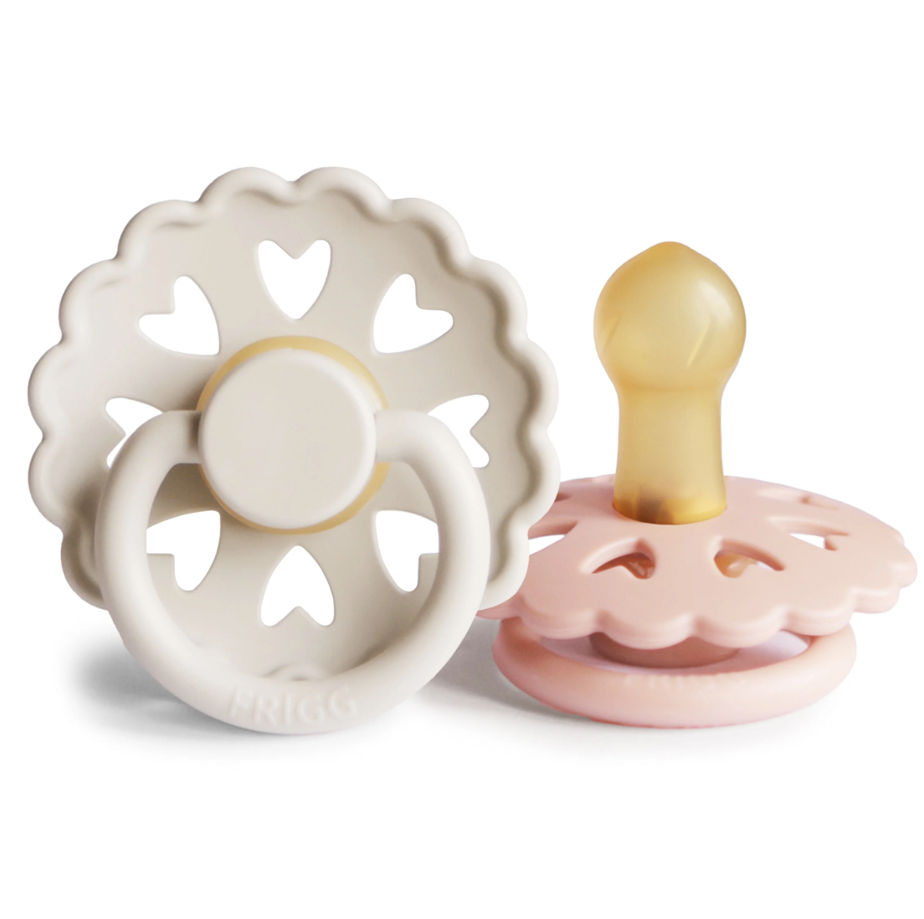 FRIGG Andersen Fairytale Natural Rubber Pacifier 2-Pack - (0-6M) Cream/Blush