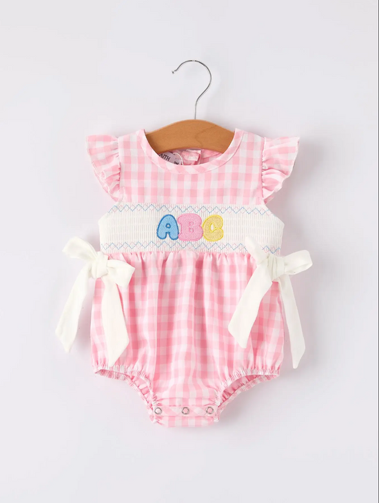 Back To School "Abc" Applique Girls Romper