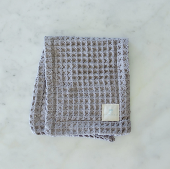 Organic Waffle Burp Cloth - Gray