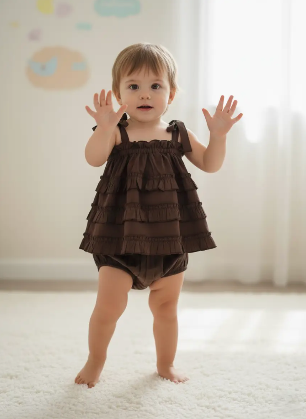 brown dress toddler Chocolate Tutu Puffy First Baby Birthday Party Dress, Flower Girl Dress, Brown Princess Prom Gown, Pageant Toddler Special Occasion Apparel