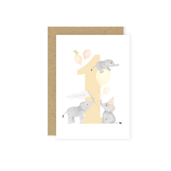 Elephants 1st Birthday Card | Special Age Birthday Cards