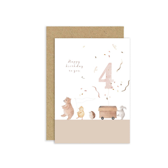 4th Birthday Card | Kids Birthday Card | Special Age Card