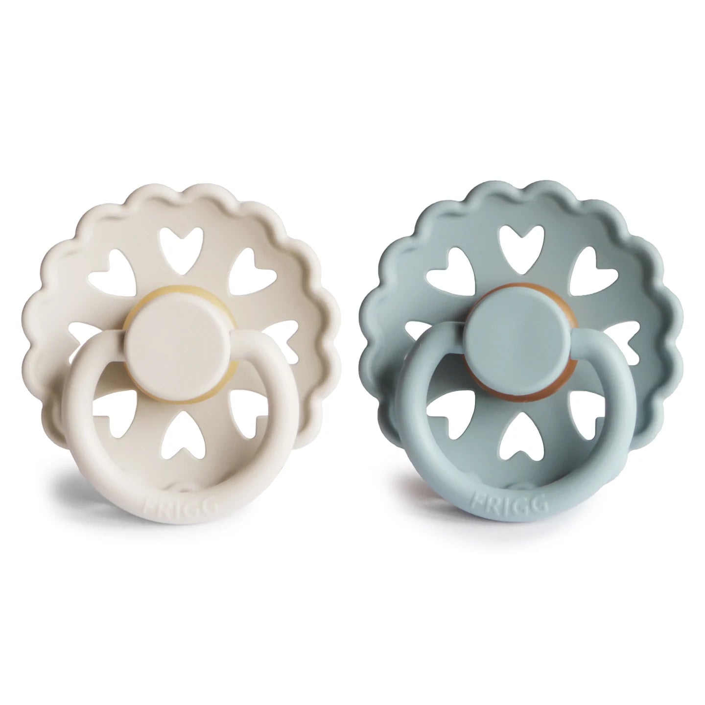 FRIGG Andersen Natural Rubber Baby Pacifier (Cream / Stone Blue) - 6-18M