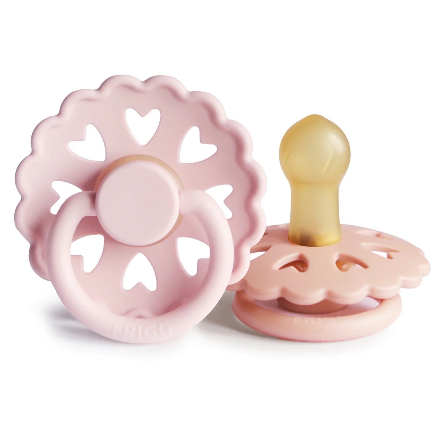 Load image into Gallery viewer, FRIGG Andersen Natural Rubber Baby Pacifier (White Lilac / Pretty in Peach) - 6-18M
