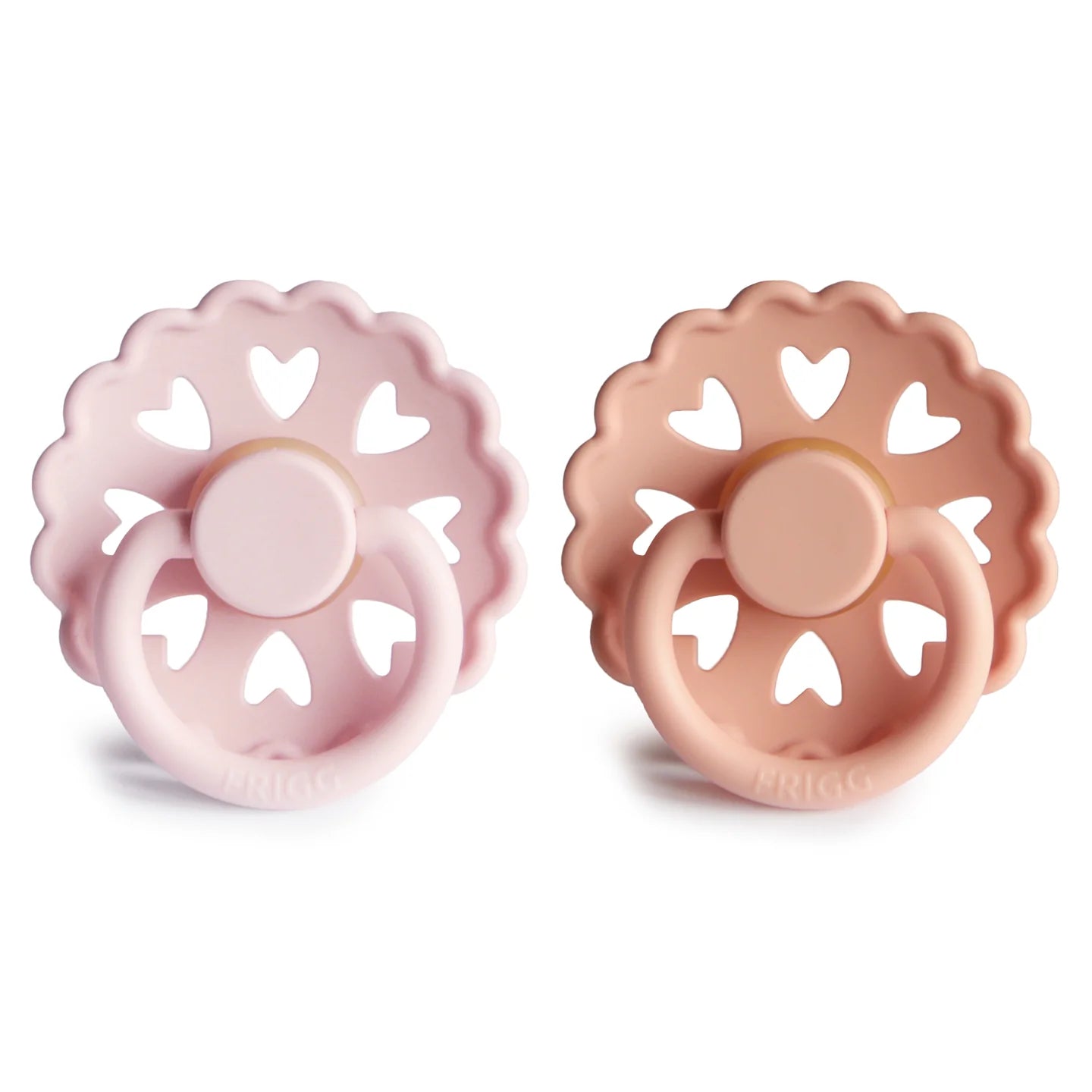 FRIGG Andersen Natural Rubber Baby Pacifier (White Lilac / Pretty in Peach) - 6-18M