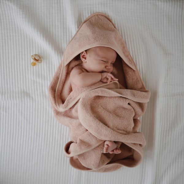 Organic Cotton Baby Hooded Towel (Blush)