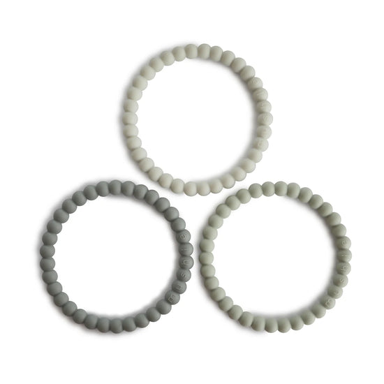 Pearl Teething Bracelet 3-Pack Green Tea/Cool Gray/Sea Salt)