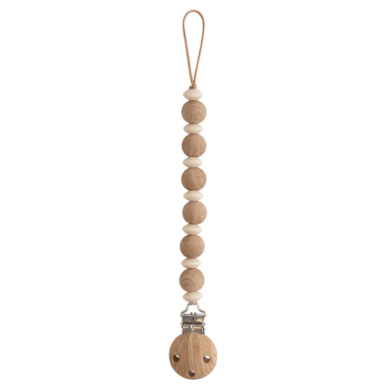 Silicone Pacifier Clip | Luna Faux Wood