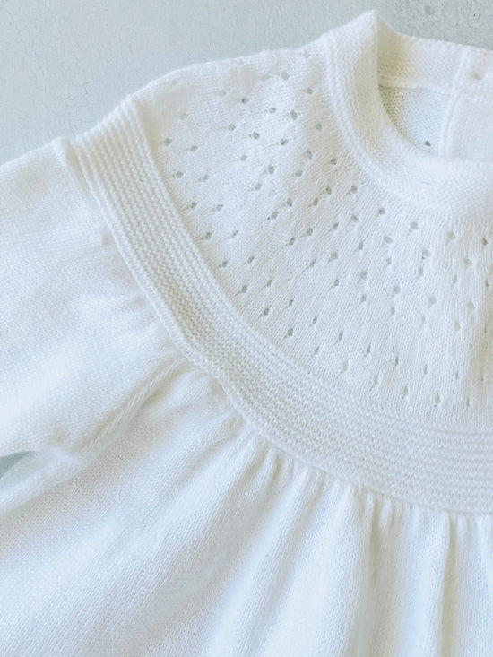 Milan Pointelle Short Sleeve Sweater Knit Organic Baby Dress