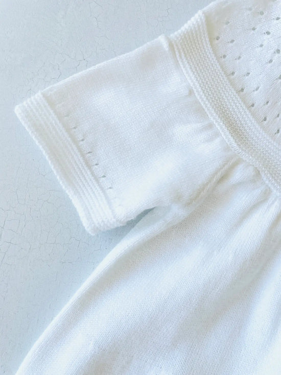 Milan Pointelle Short Sleeve Sweater Knit Organic Baby Dress