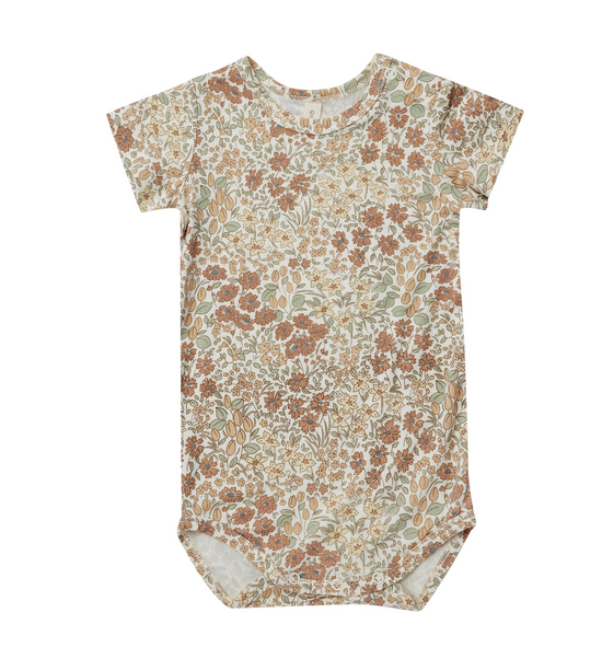 Load image into Gallery viewer, Bamboo Short sleeve Bodysuit - Wildflowers
