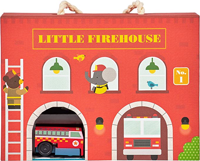Wind Up Toy Playset, Little Firehouse