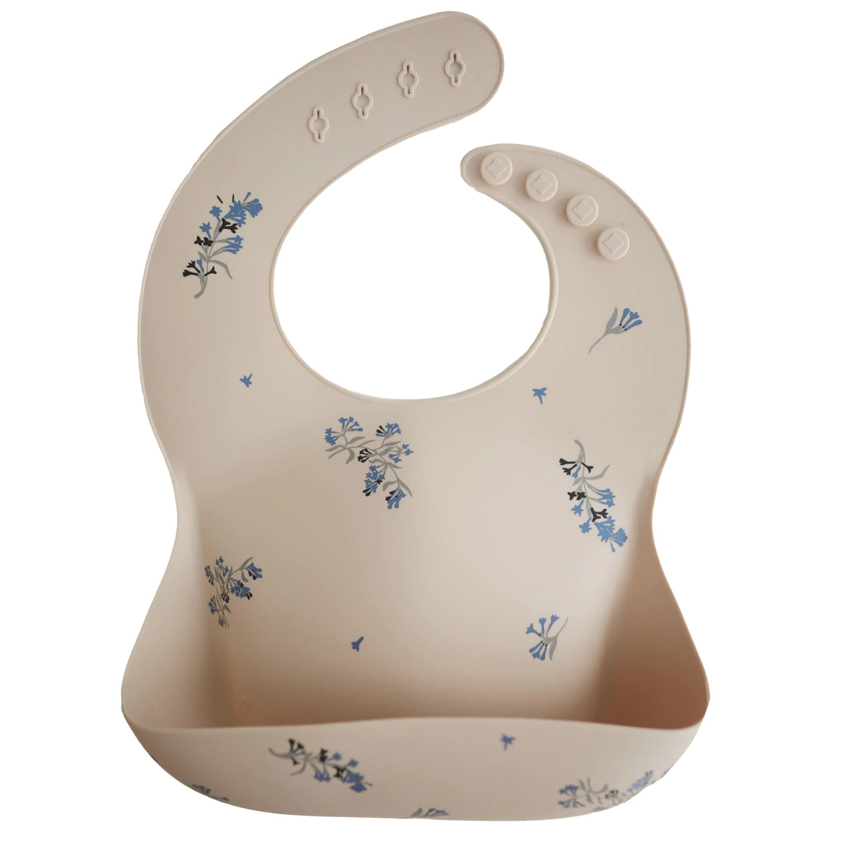 Load image into Gallery viewer, Silicone Baby Bib (Lilac Flowers)
