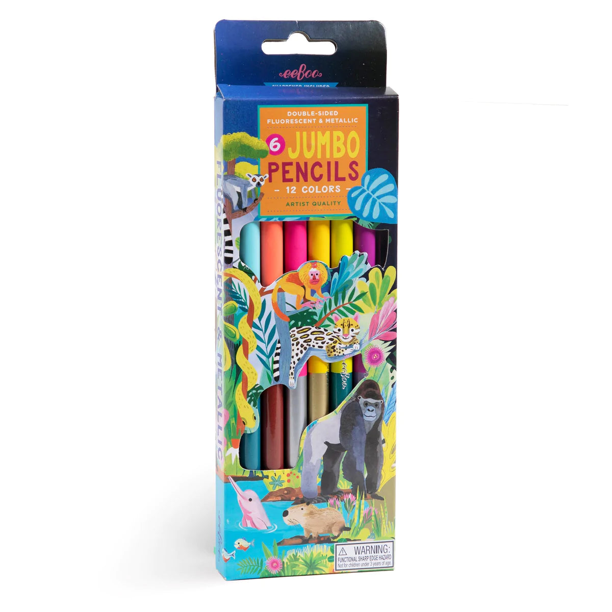 Load image into Gallery viewer, Rainforest 6 Jumbo Double-Sided Color Pencils
