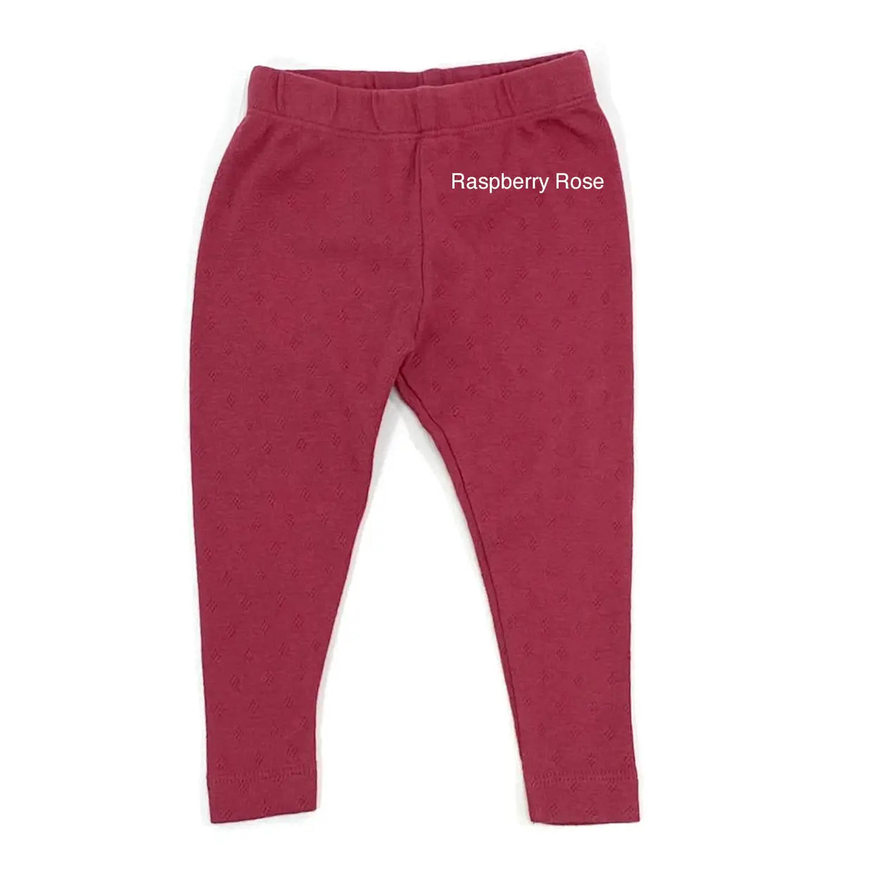 Stretch Knit Baby Leggings Pants (Organic Cotton) - Raspberry